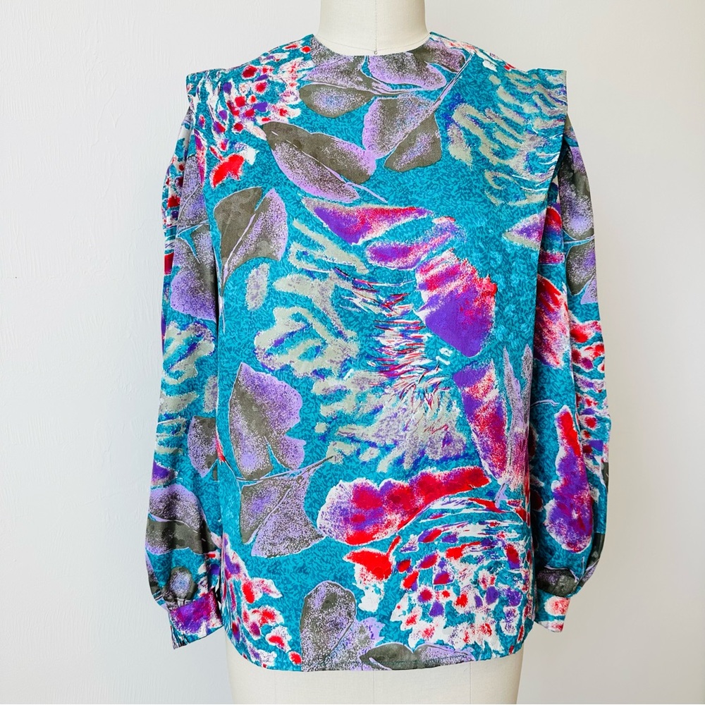 Vintage 70’s/80’s TESS Pleated Blouse - Picture 5 of 15